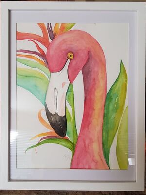 Flamingo Watercolor Paint Class